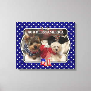 Custom Foto Frame USA American Flag Patriotic Fun Leinwanddruck