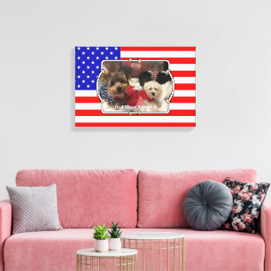 Custom Foto Frame USA American Flag Patriotic Fun Leinwanddruck