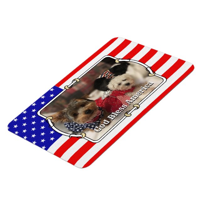 Custom Foto Frame USA American Flag Patriotic Fun Magnet (Linke Seite)