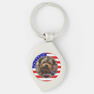 Custom Foto Frame USA American Flag Patriotic Fun Schlüsselanhänger
