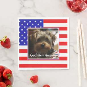 Custom Foto Frame USA American Flag Patriotic Fun Serviette