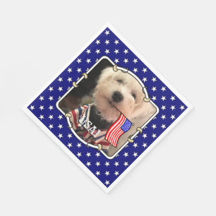 Custom Foto Frame USA American Flag Patriotic Fun Serviette