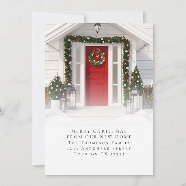 Custom Foto Frohe Weihnachten Neue Zuhause Ankündigung (Vorderseite)