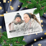 Custom Foto Funny Merry Alles Spaß Text Feiertagskarte<br><div class="desc">Einzigartige,  klassische,  trendige,  hübsche und dekorative Ferienkarte. Niedlich Merry Alles grüßen Text und Raum,  um sich anzupassen oder personalisieren mit einem Foto,  Familiennamen (oder individuelle Namen) und (begrenzte) Nachricht Ihrer Wahl. Mit einem klassischen rustikalen Landhaus Hütte Bauernhaus Stil Barkholz-Holzplanken Muster auf der Rückseite der Karte.</div>