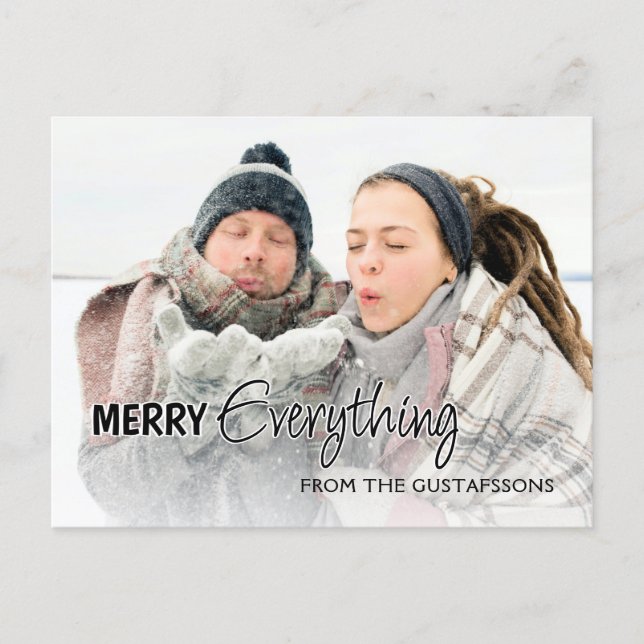 Custom Foto Funny Merry Alles Spaß Text Postkarte (Vorderseite)