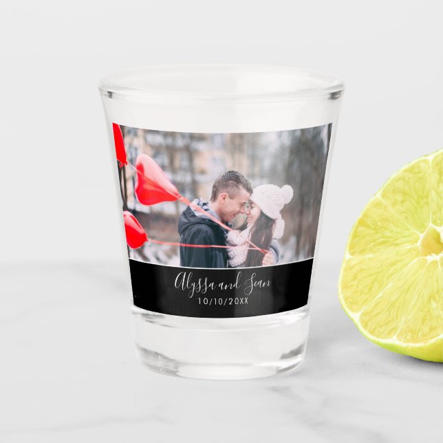 Custom Foto Gastgeschenk Hochzeit Bomboniere Schnapsglas (Vorderseite)