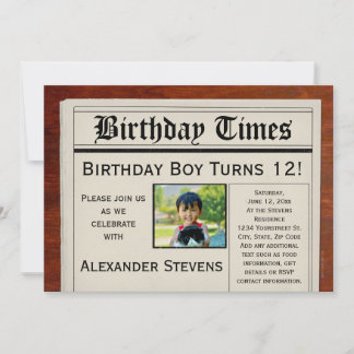 Custom Foto Geburtstagspartei Zeitung Einladung