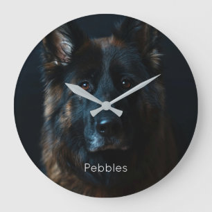 Custom Foto German Shepherd Große Wanduhr