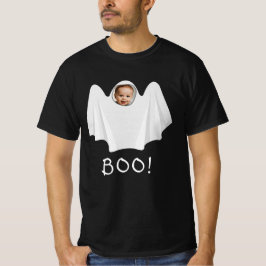 Custom Foto Ghost BOO glücklich Halloween Spooky S T-Shirt