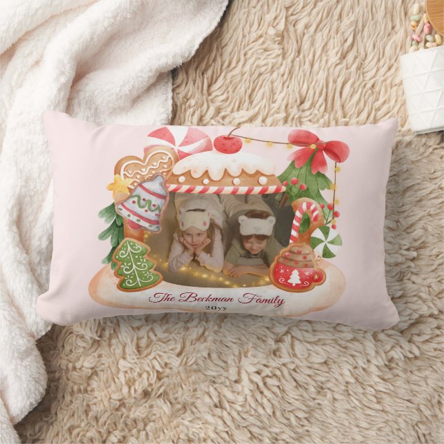 Custom Foto Gingerbrei House Weihnachten Lendenkissen (Decke)
