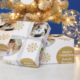 Custom Foto Gold Glitzer Look Geschenkartikel Geschenkpapier