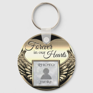 Custom Foto Gold Memorial Heart Keychain Schlüsselanhänger