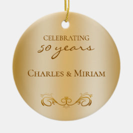 Custom Foto Golden 50. Wedding Anniversary Geschen Keramik Ornament