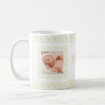 Custom Foto Green Pattern Mutter Tag Beste Mama
