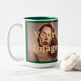 Custom Foto Green White Zwei-Tone-Tasse Zweifarbige Tasse
