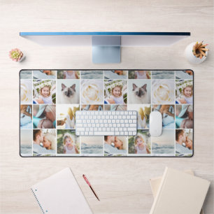 Custom Foto Grid Collage Modern Minimalistisch Schreibtischunterlage