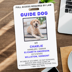 Custom Foto Guide Dog Service Dog ID Badge Ausweis