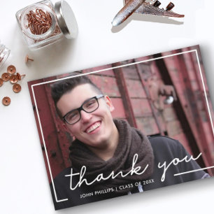 Custom Foto Handschrift Abschluss Vielen Dank Postkarte