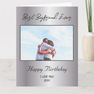 Custom Foto Happy Birthday Best Boyfrien jemals Karte