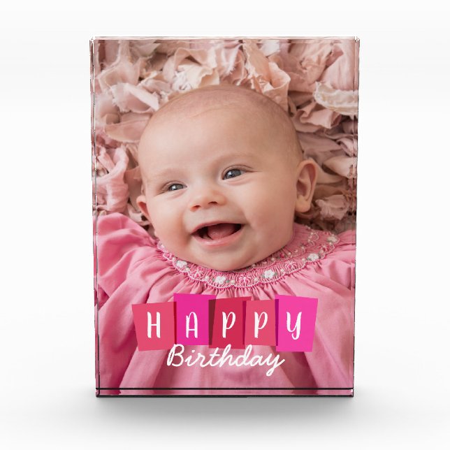 Custom Foto Happy Birthday Block (Vorderseite)
