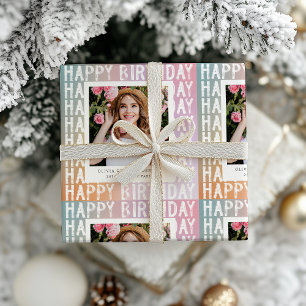 Custom Foto Happy Geburtstag Personalisiert Geschenkpapier