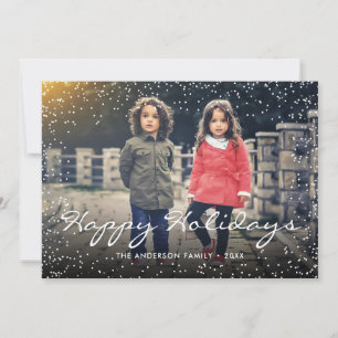 Custom Foto Happy Holidays Weihnachten Schneeflock