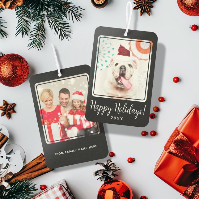 Custom Foto Happy Holidays Zwei-Side-Geschenk Autolufterfrischer (Von Creator hochgeladen)