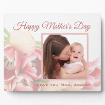 Custom Foto Happy Mother's Day Peach Floral