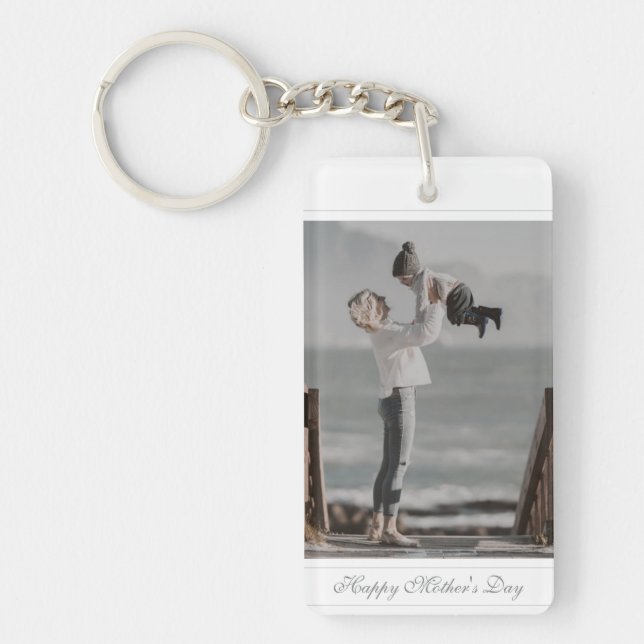 Custom Foto Happy Mother's Day Skript Baby Schlüsselanhänger (Vorderseite)