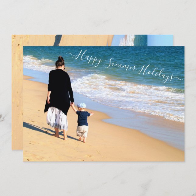 Custom Foto Happy Summer Holidays Card (Vorne/Hinten)