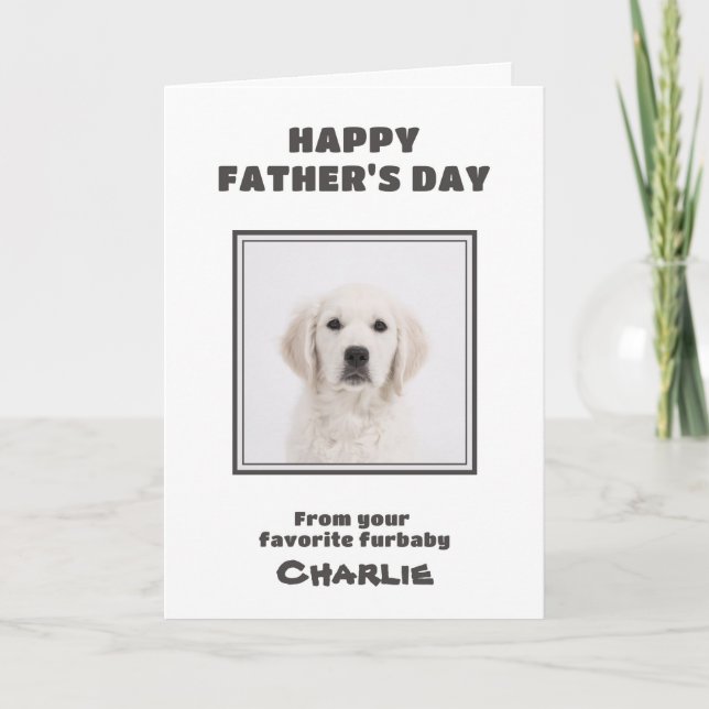 Custom Foto Happy Vatertag Hund Karte (Vorderseite)