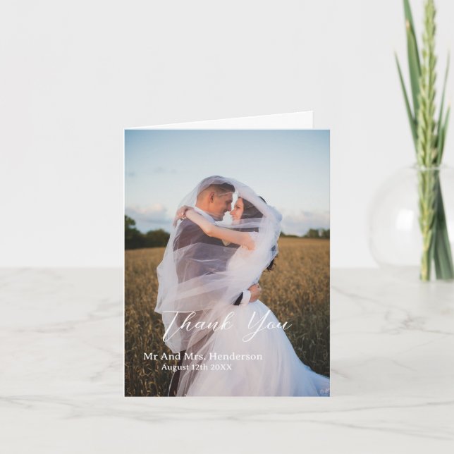 Custom Foto Hochzeit Dankeschön Karten (Vorderseite)