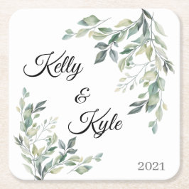 Custom Foto Hochzeit Verlobung Rustikal Napkin Rechteckiger Pappuntersetzer
