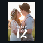 Custom Foto Hochzeitsempfang Tischnummer<br><div class="desc">Laden Sie Ihr Lieblingsfoto auf diese maßgeschneiderten Foto Hochzeit Tischnummer Karten. Das Design wird auf der Vorder- und Rückseite der Karte wiederholt.</div>