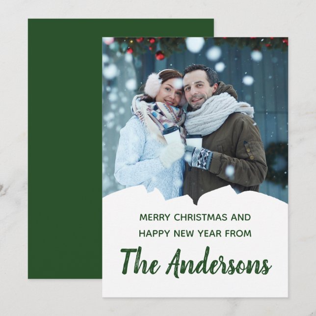 Custom Foto Holiday Ihre eigene Botschaft Weihnach Karte (Vorne/Hinten)