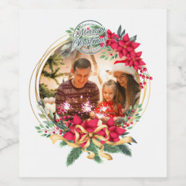 Custom Foto Holiday Weihnachtsweinetiketten Weinetikett