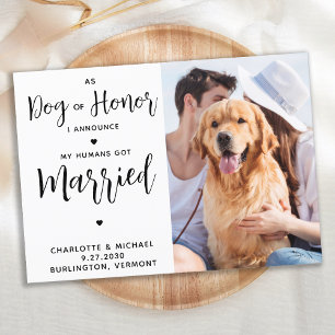 Custom Foto Hund Ehrenhochzeit Ankündigung