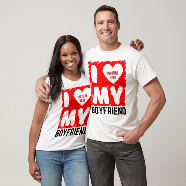 CUSTOM FOTO I LIEBE MEINE FREUNDIN BEZIEHUNGSGESCH T-Shirt (Unisex)