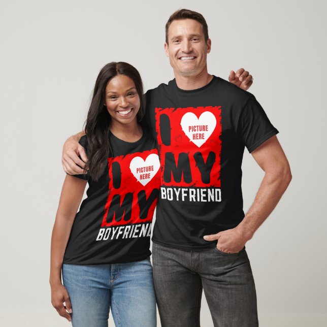 CUSTOM FOTO I LIEBE MEINE FREUNDIN BEZIEHUNGSGESCH T-Shirt (Unisex)