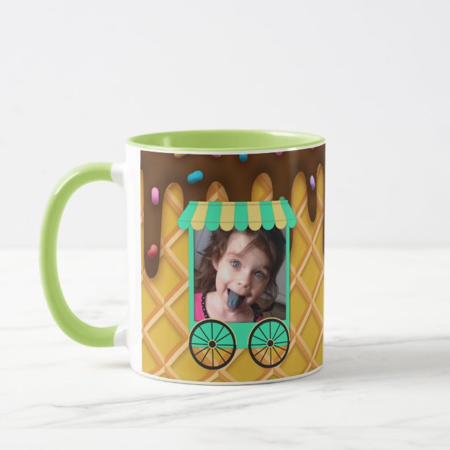Custom Foto Ice Cream Waffel Cone Tasse (Links)