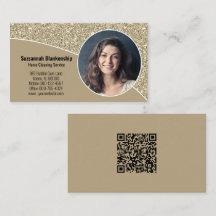 Custom Foto Imitate Gold Glitzer QR Code Professio