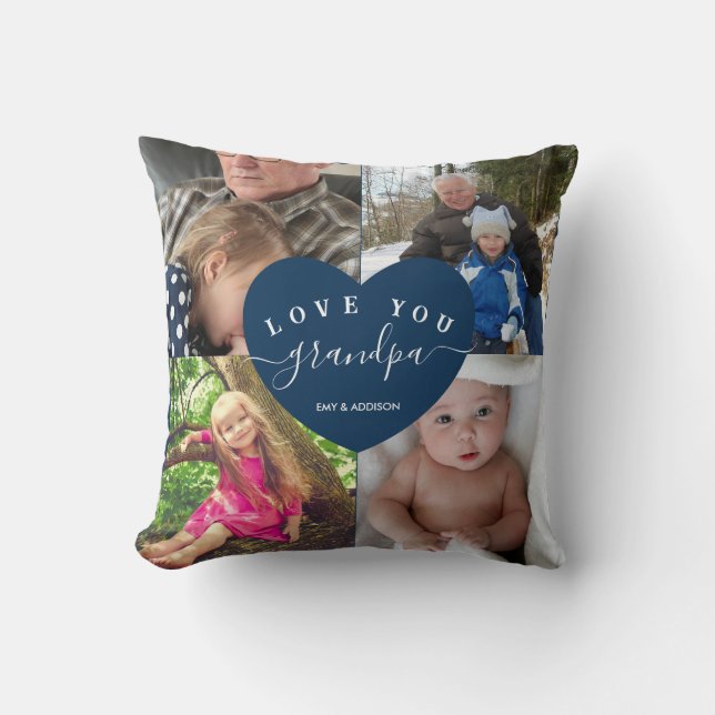 Custom Foto Keepake GRANDPA Niedliche Geschenke Kissen (Vorderseite)