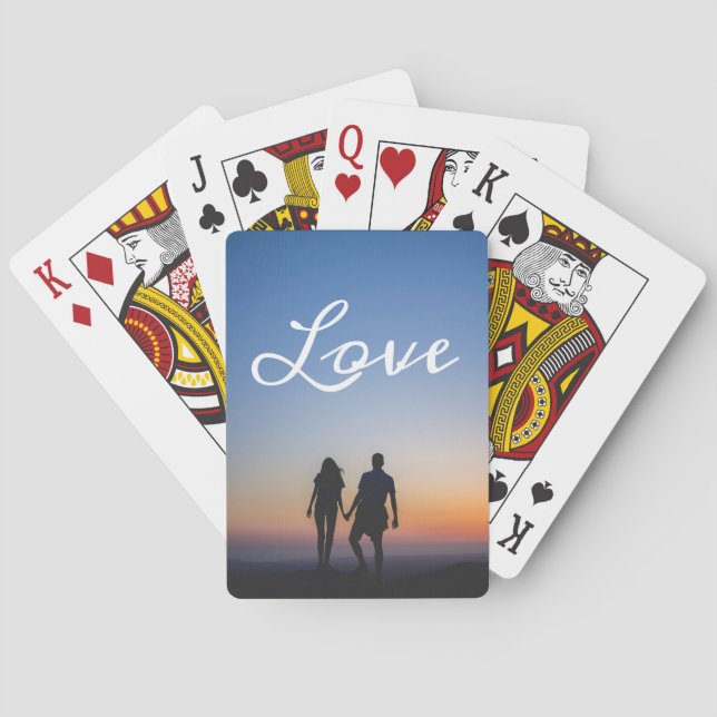 Custom Foto Liebe Girlfriend Boyfriend Script Spielkarten (Rückseite)