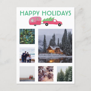 CUSTOM FOTO LKW Campingplatz Weihnachtsfeiertag Postkarte