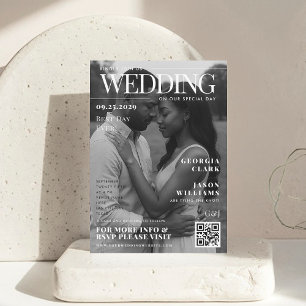 Custom Foto Magazine Cover Unique Wedding Einladung