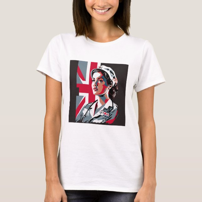 Custom Foto Mama Ehefrau Freundin Heldin Nurse Ges T-Shirt (Vorderseite)
