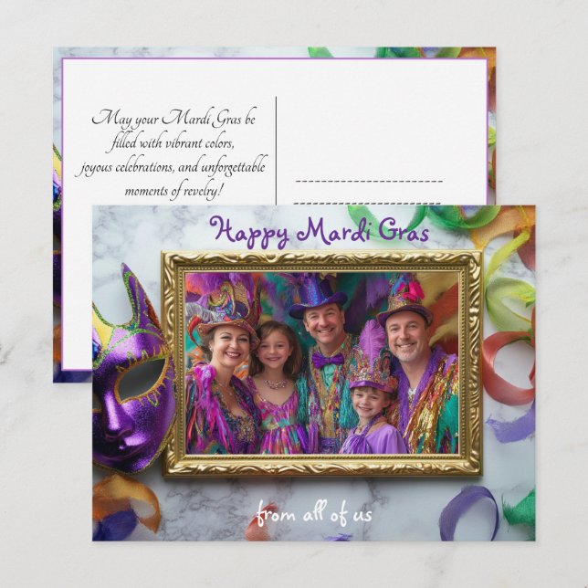 Custom Foto Mardi Erinnerungen Postkarte (Vorne/Hinten)