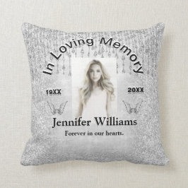Custom Foto Memorial Silver Angel Tees Kissen