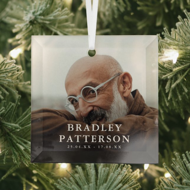 Custom Foto Memorial Tribute Weihnachten Ornament Aus Glas (Insitu)