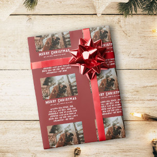 Custom Foto Modern Typografy Message Christmas Geschenkpapier